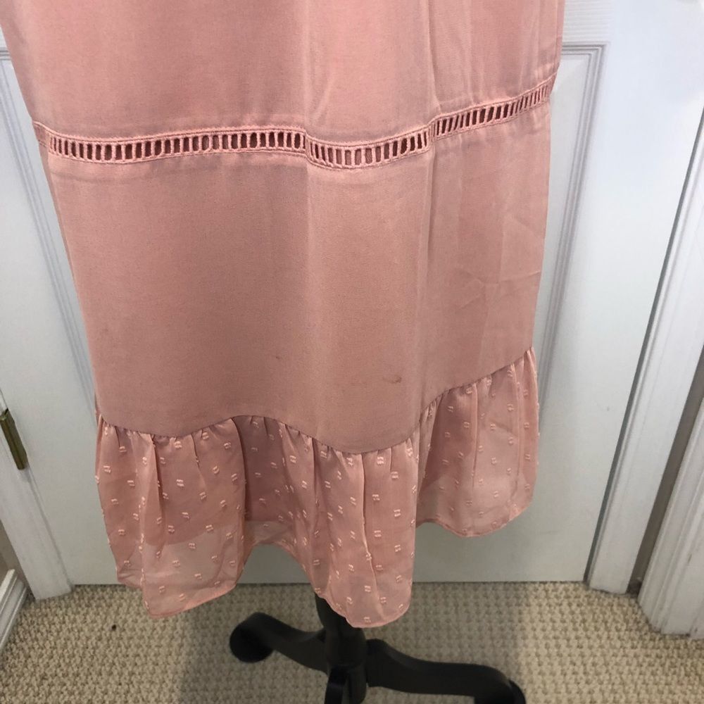 Who What Wear pink ruffle cap sleeve midi dress size large - Picture 3 of 10